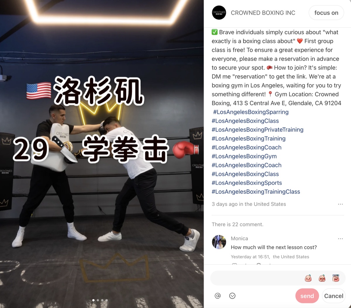 Crowned Boxing post with high engagement